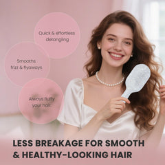 MInovel cushioned paddle base for gentle detangling on all hair types.