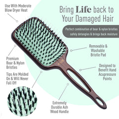 Mint bristle pad closeup highlights removable washable pad for easy cleaning.