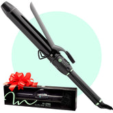 Mint Professional curling iron close-up showing the one-and-a-half-inch barrel for quick styling