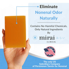 Mirai Persimmon Soap Bar green-tea-essence showing refreshing antioxidant infusion