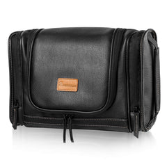 MIRASON travel toiletry bag with hanging leather design for easy access on trips