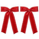 Miroksh 5.5 inch red satin hair bow clip with long tail for polished ponytails