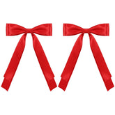 Miroksh red hair bow clip close-up with satin finish for refined daily styling