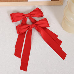 Miroksh red hair bow clip long tail design ideal for ponytails and updos