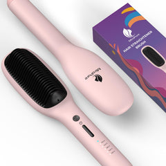 MiroPure hair straightener brush anti-scald feature enables safe styling at home.