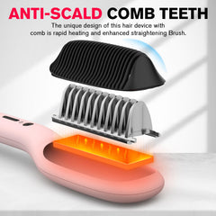 MiroPure hair straightener brush with comb-and-flat-iron in-one for quick styling.