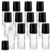 Mirrline 12-pack roll-on bottles in clear glass for portable essential oil storage