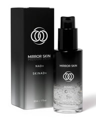 MIRROR SKIN SKINAD+ serum bottle ready for daily energy and radiance.