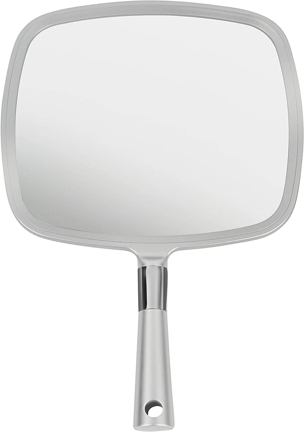 MIRRORVANA professional large hand mirror with ergonomic handle for precise home grooming.