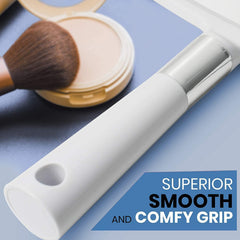 Mirrorvana snow white frame closeup shows durable plastic encasement.