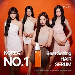 Mise En Scene Perfect Serum Original argan-oil-blend close-up nourishes hair.