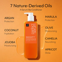 Mise En Scene Perfect Serum Original Conditioner smooth glossy hair look after use.