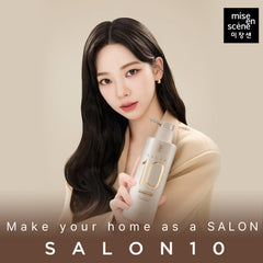 Mise En Scene Salon 10 Protein Shampoo 10-second clinic graphic highlighting rapid repair.