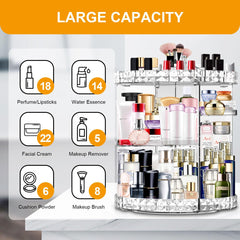 MISERWE makeup organizer transparent acrylic enhances visibility for quick cosmetics selection