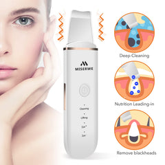 MISERWE Skin Scrubber 4 modes closeup showing deep cleansing and absorption options
