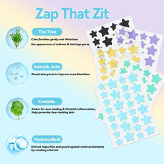 MISMALS Star Pimple Patches Colors Variety — multiple colors help camouflage patches on skin.
