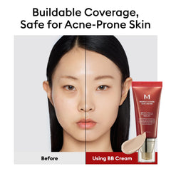 MISSHA M Perfect Cover BB Cream No.23 swatch in natural beige with cool neutral undertones.