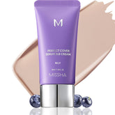 MISSHA M Perfect Cover Serum BB Cream No.21 tube closeup for natural radiant skin glow
