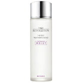 Missha Time Revolution Essence Intensive Moist bottle pour demonstrates quick hydration for dry skin.
