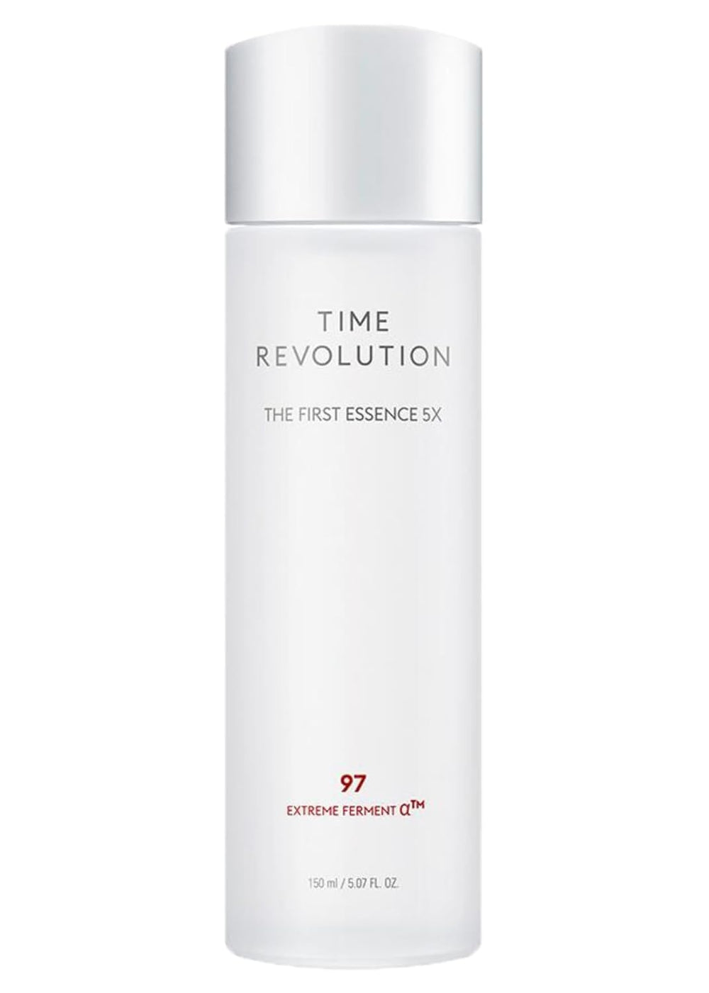 MISSHA Time Revolution First Essence 5X bottle ready for daily hydrating use.