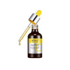 MISSHA Vita C Plus ampoule bottle closeup showing premium vitamin C delivery for brighter skin