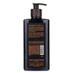 Mistral Bourbon Vanilla Body Lotion dispensing pump demonstrates easy, mess-free daily application.