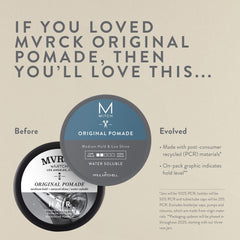 MITCH Original Pomade bottle highlights water-soluble formula for easy wash-out.