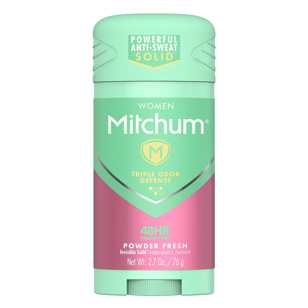 Mitchum Powder Fresh invisible solid stick provides discreet odor protection.