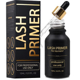 Miuffue Lash Primer bottle highlights pre-treatment cleansing for oil-free lashes.