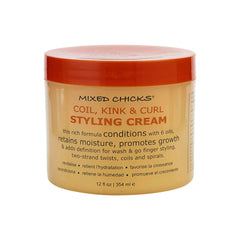 Mixed Chicks Coil, Kink & Curl Styling Cream bottle provides lightweight hold and moisture.