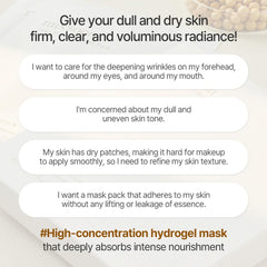 Mixsoon Bean Collagen Hydrogel Mask closeup during application