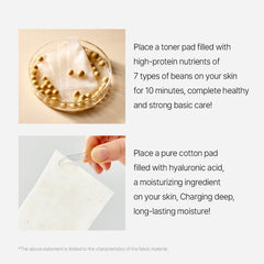 Mixsoon bean toner pad chin-application for even-toned, refreshed jawline.