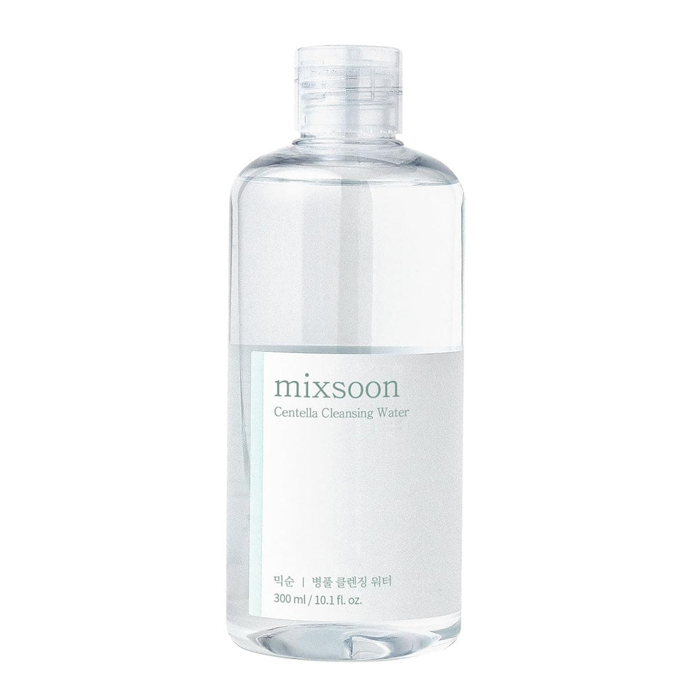 Mixsoon Centella Cleansing Water bottle closeup for gentle daily cleansing