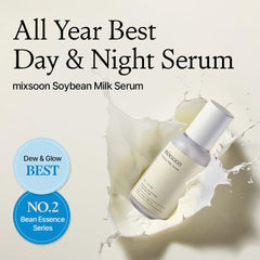 Mixsoon Soybean Milk Serum texture closeup highlights lightweight hydration.