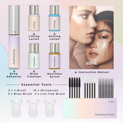 MIYA LASH instruction manual guiding easy, safe brow lifting at home.