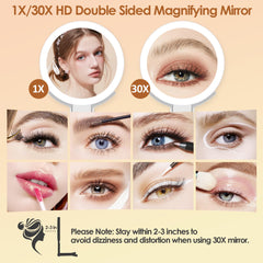 MIYADIVA double-sided mirror 30x 1x for detailed makeup checks