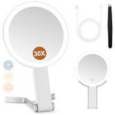 MIYADIVA magnifying mirror folded-compact offers portable makeup inspection for on-the-go touchups
