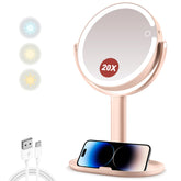 MIYADIVA makeup mirror shows 360-degree rotation for versatile angles.