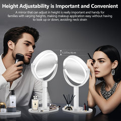 MIYADIVA makeup mirror showing three color temperature lighting options