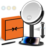 MIYADIVA makeup mirror with lights and 30x magnification for precise detailing