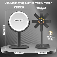 MIYADIVA mirror shows 3-color lighting to suit different makeup scenes