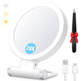 MIYADIVA travel magnifying mirror 1x20x angled for precise grooming