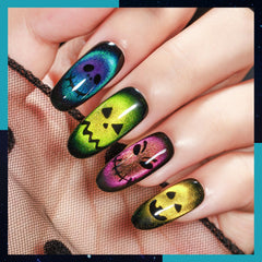 MIZHSE black base gel paint showing high saturation for rich cat eye depth.