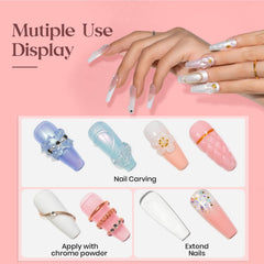 MIZHSE carving extension gel demonstrating precise shaping on nails