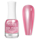 MIZHSE Pearlescent Rose Pink nail polish bottle front for quick-dry color.