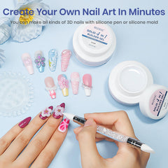 MIZHSE builder gel extensions and carving ready for shaping and sculpting at home.