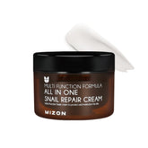 MIZON AllinOne Snail Repair Cream bottle for daily, hydrating moisture.