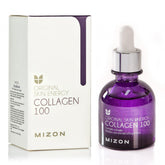 MIZON Collagen 100 ampoule bottle highlights concentrated marine collagen for firmer, more resilient skin.