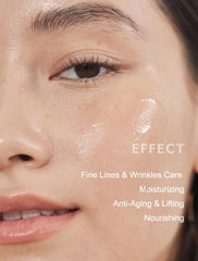 MIZON Collagen Power Lifting Cream texture closeup highlighting light, non-sticky feel
