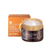 MIZON snail mucin overnight-pack jar close-up, highlighting rich nourishment for overnight care.